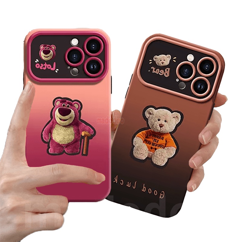 Ốp lưng Cartoon OPPO Reno 10 Pro 8T 4G 5G 8 7 8Z 7Z 6 5Z 5F 5 Lite 4F 4 2F 2Z A94 A93 A74 A95 ins Trend Brown Rose Red Gradient plush Strawberry Bear Lotso Good Lucky Fine hole Shockproof Large window Soft Phoone Case DSC 03