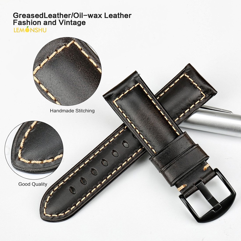 Dây Đeo Bằng Da Thật Phong Cách vintage 20 / 22 / 24mm