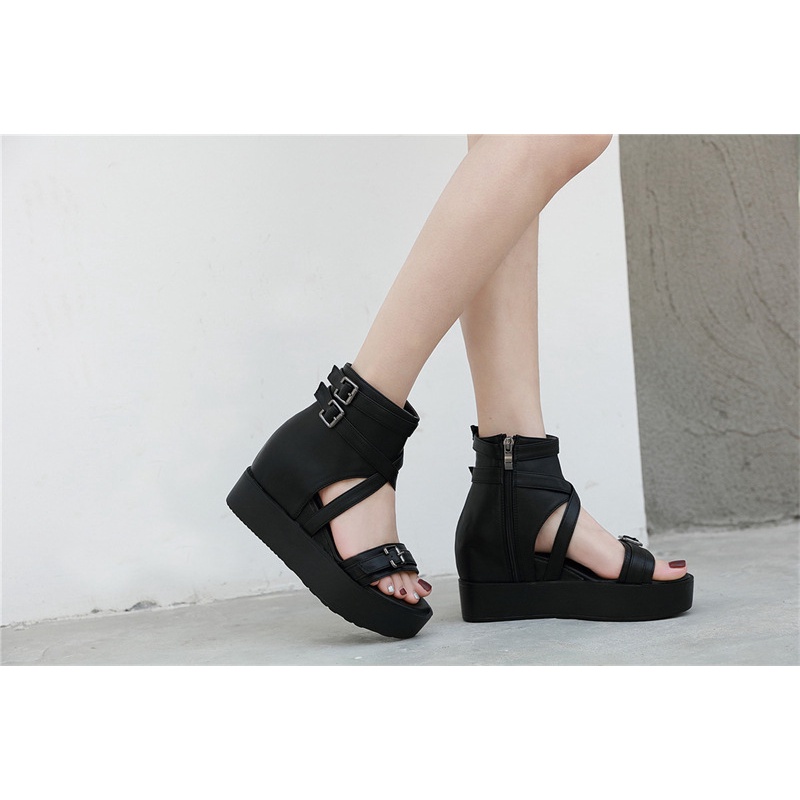 Sandal roman Mùa Hè 2023 Đế Xuồng Quai Chéo Phong Cách Mới Cho Nữ