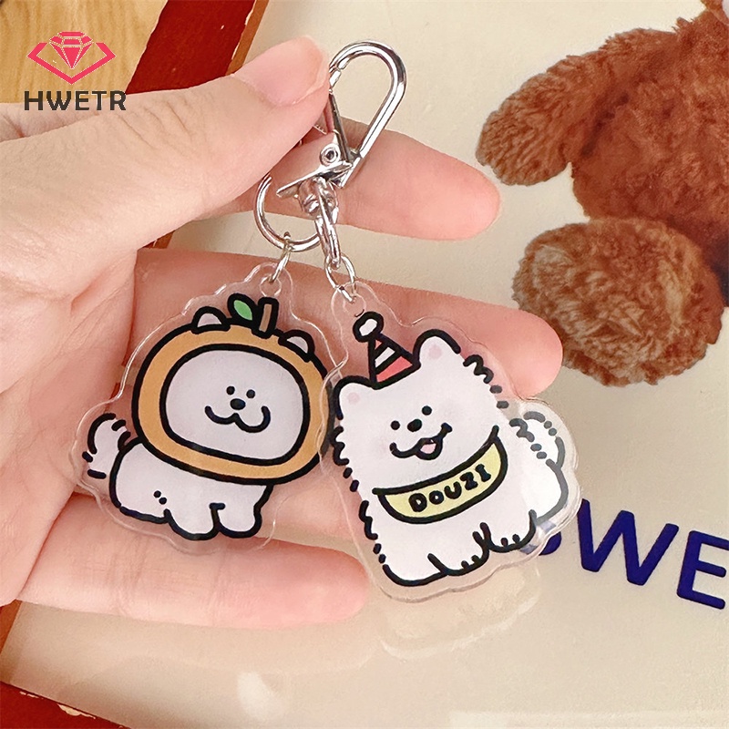Móc Chìa Khóa Hình Chú Chó Hoạt Hình Bằng acrylic Dễ Thương Mới