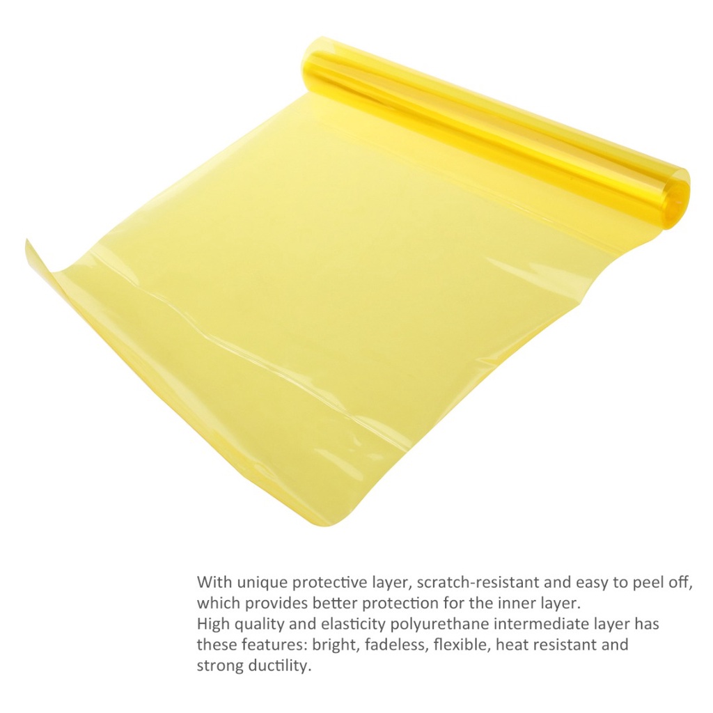 Miếng film Dán Màu Vàng Bóng Dán Đèn Pha Xe Hơi, Kích Thước 120 * 30cm