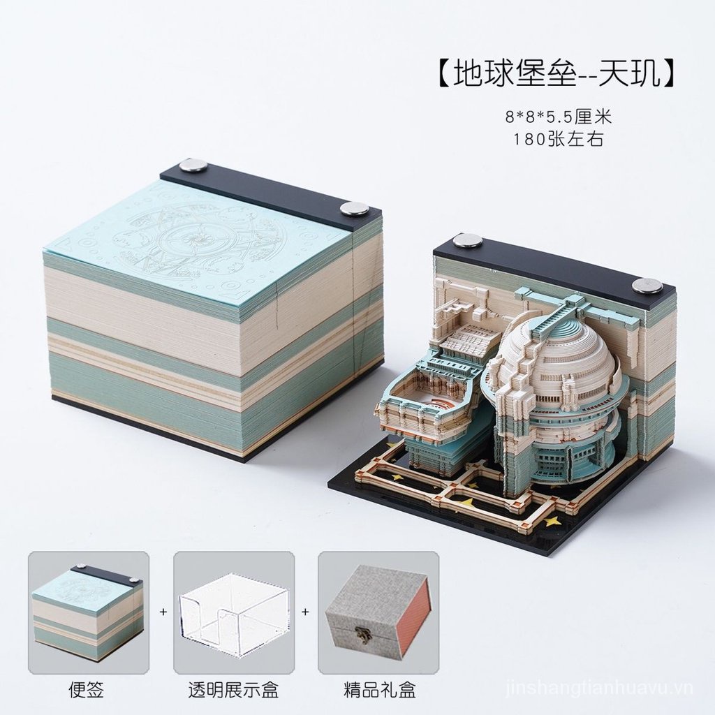 Qianli Giấy Ghi Chú Họa Tiết Trái Đất 3d Sáng Tạo