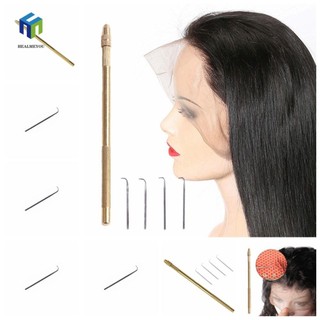 Bộ 5 Kim Móc Nối Tóc Giả Cán Đồng Mạ Vàng Bền Bỉ Cho Người Mới Bắt Đầu