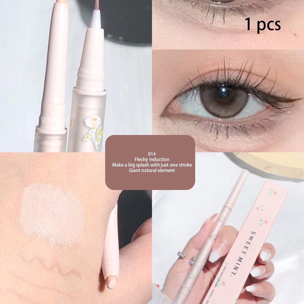 SWEET MINT Brilliant Flower Season Double Head Sleeping Silkworm Pen Bút kẻ mắt không thấm nước màu ngọc trai để tr
