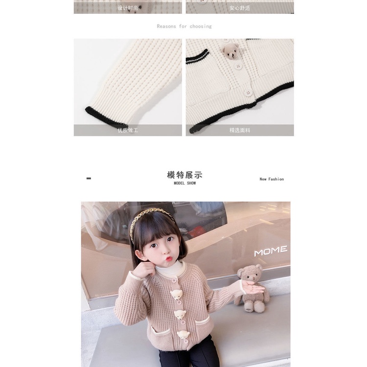 Áo Khoác cardigan Dệt Kim Thời Trang Mùa Thu Cho Bé Gái