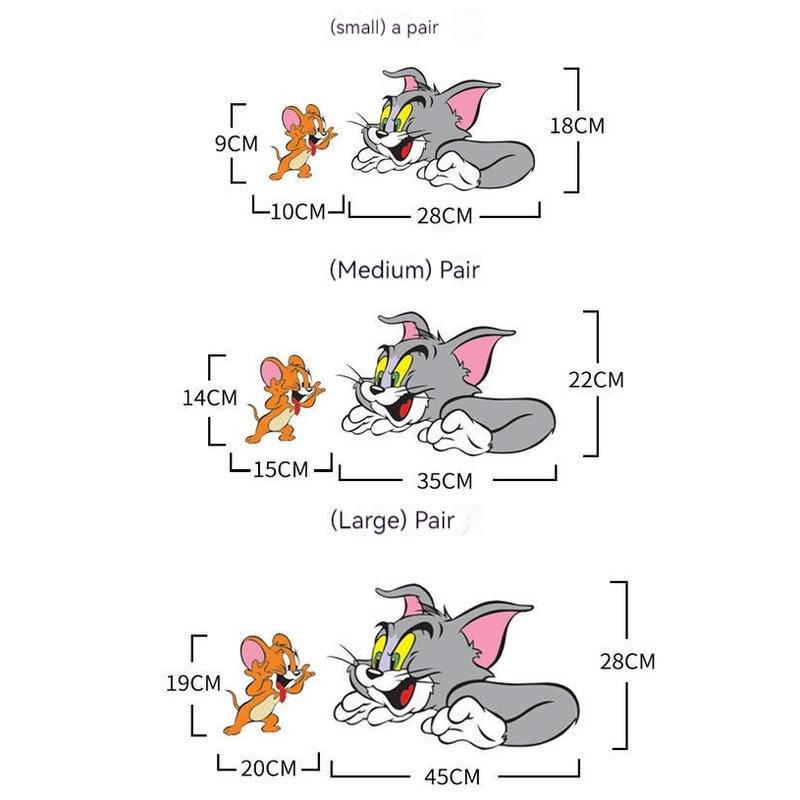 Miếng Dán Trang Trí Xe Hơi Hình Mèo Và Chuột 3d Dễ Thương Chống Thấm Nước