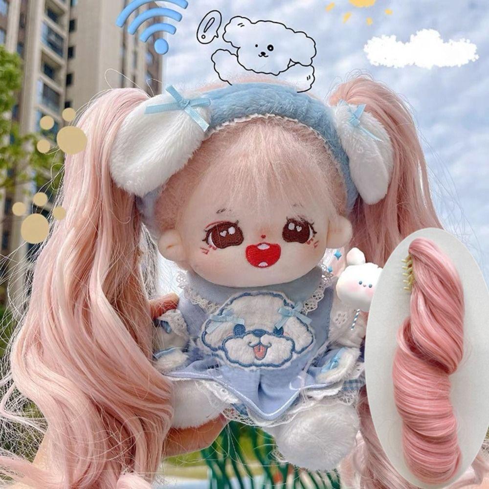 Búp Bê bjd sd Tóc Dài 20cm Sợi cotton Màu Tím Xinh Xắn 1 cái tóc giả