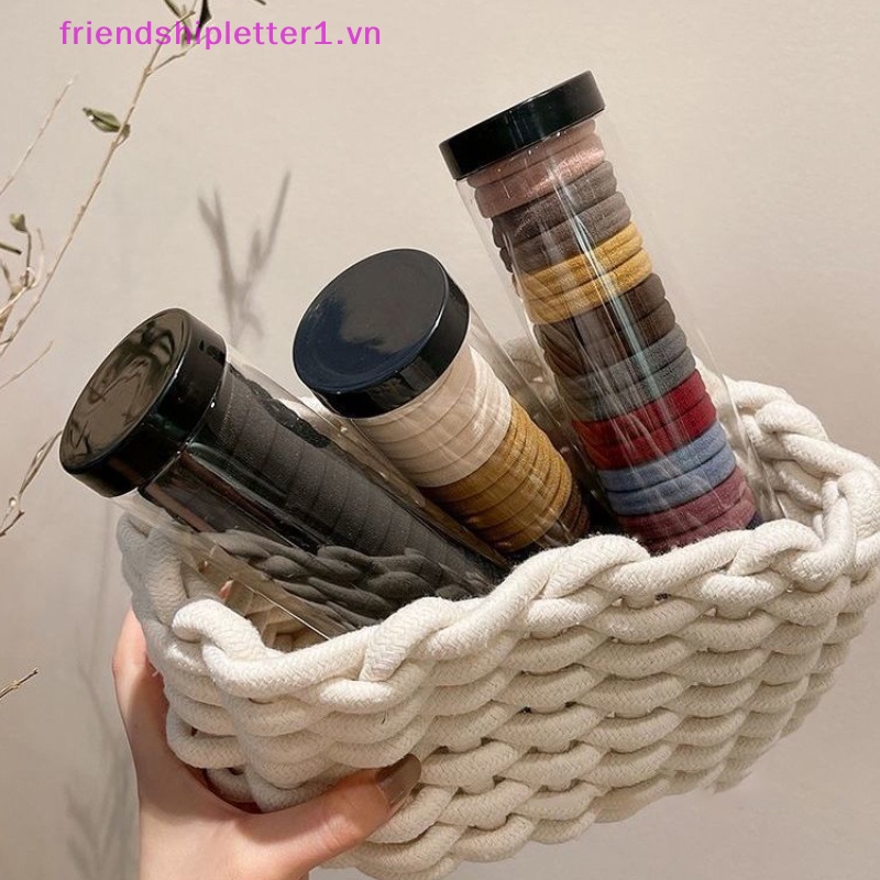 Hộp 20 Dây Buộc Tóc Màu Trơn Đơn Giản