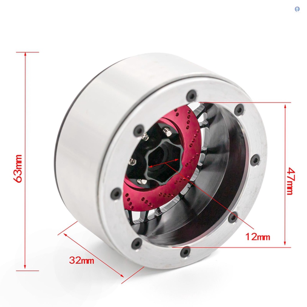 Rc Set 4 Vành Bánh Xe Thay Thế 2.2inch Bằng Hợp Kim Nhôm Cho Xe Hơi Điều Khiển Từ Xa trx4 axial scx10 90046 scx10 iii axi03007 axi03003