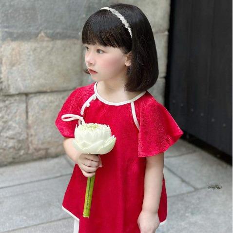 - Bộ Lụa Gấm Cổ Tròn Tay Cánh Tiên 3 Màu - Tiny Winy