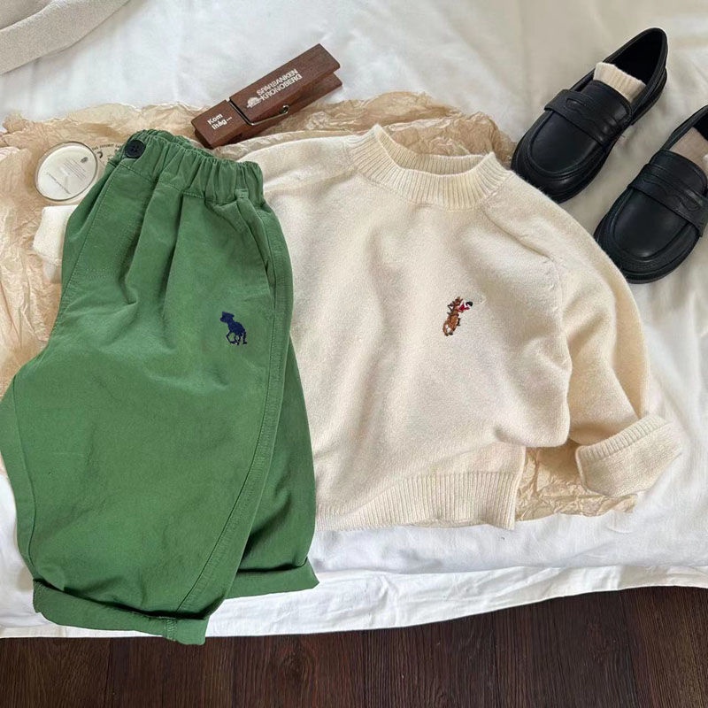 Quần Dài Dáng Rộng Màu Trơn Phong Cách Hàn Quốc Thời Trang Mùa Thu Cho Bé Trai