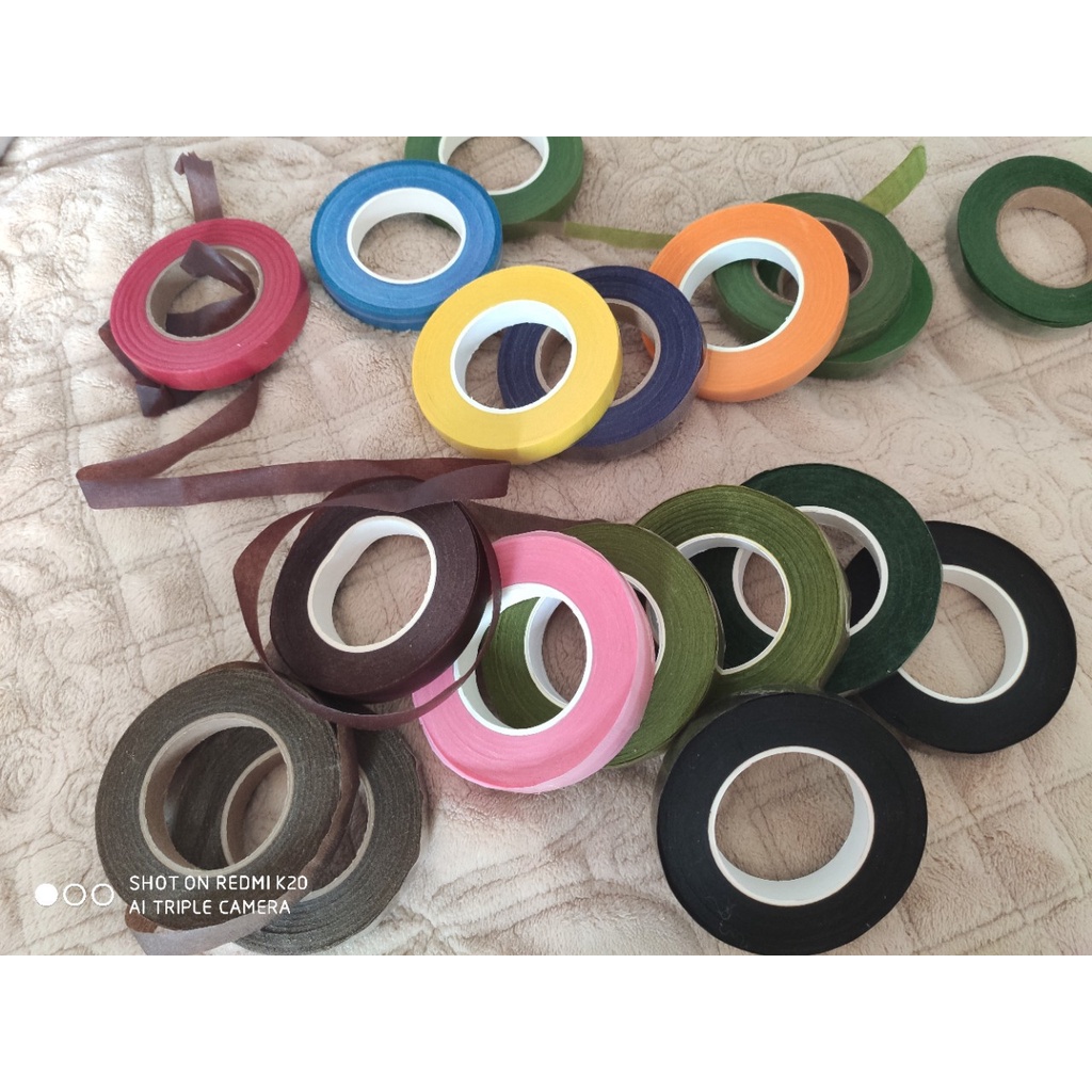 Cuộn Băng keo quấn cành hoa giấy, hoa giả, sáp đủ các màu shop 10k