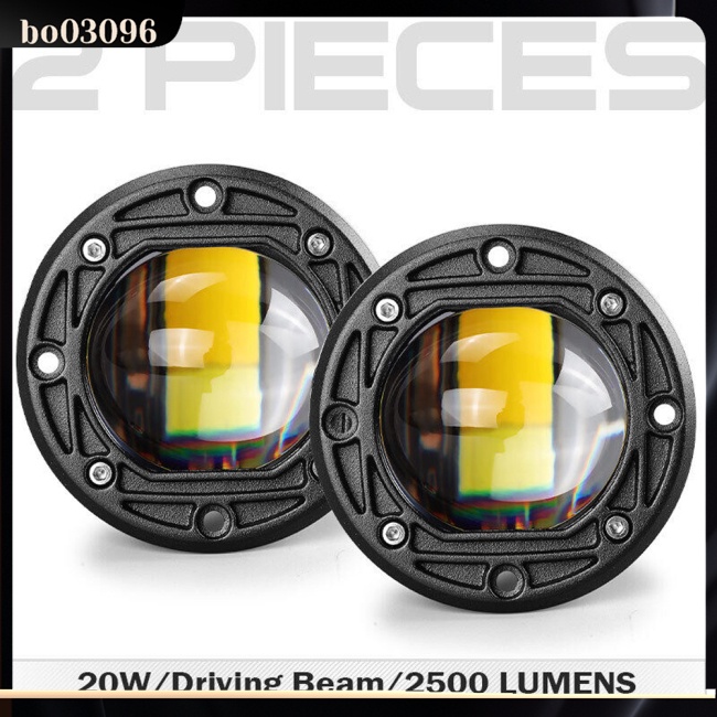 Bo Set 2 Đèn led Sương Mù 30w 3 inch 8d Hai Màu Gắn Cản Trước Xe Tải suv