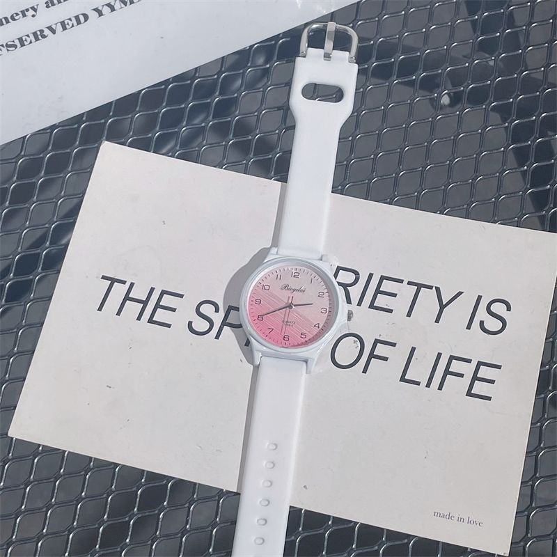 Mới Đồng Hồ Nữ Dây Da Mặt Tròn Đính Đá Thời Trang