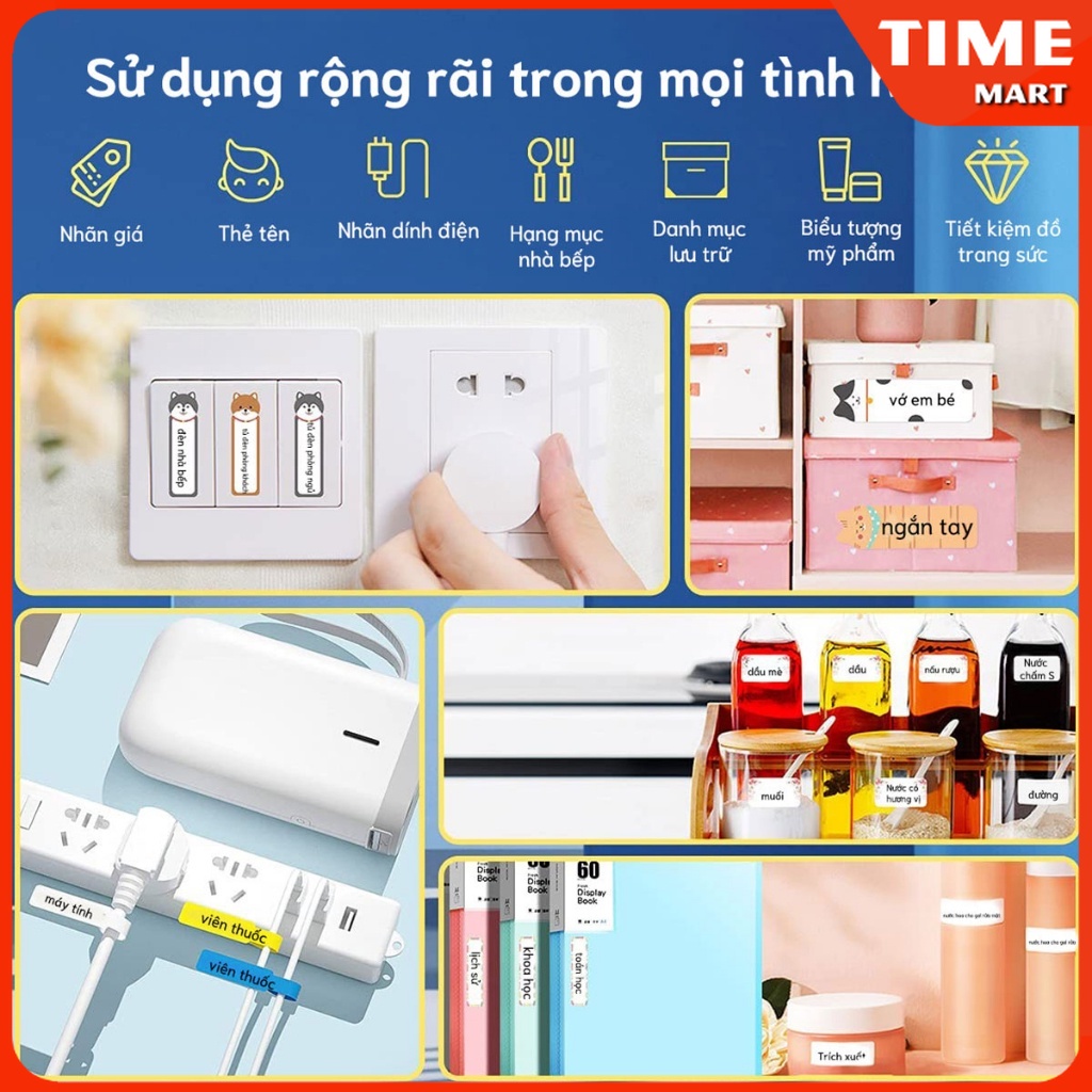 NIIMBOT D11/D110 Máy in nhãn nhiệt di động với băng, không cần mực, phù hợp cho văn phòng và gia đình