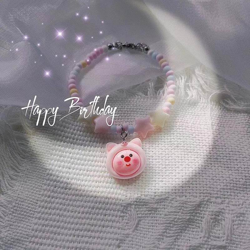 Loopy ruby Vòng Tay Xỏ Hạt Đơn Giản Mặt Ngôi Sao Hoạt Hình Dễ Thương Cho Bạn Gái