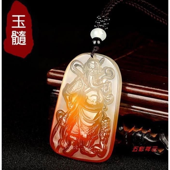 Mặt Dây Chuyền Đá Mã Não Đỏ Bvv carnelian guan gong Cho Nam Và Nữ