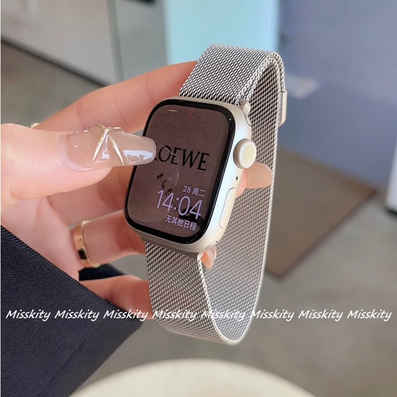 Dây Đeo Inox Khóa Nam Châm Cho Đồng Hồ Thông Minh iwatch series s9 ultra s8 s7 s6 s5 s4 3 2 1 49mm 45mm 41mm 44mm 42mm 40mm