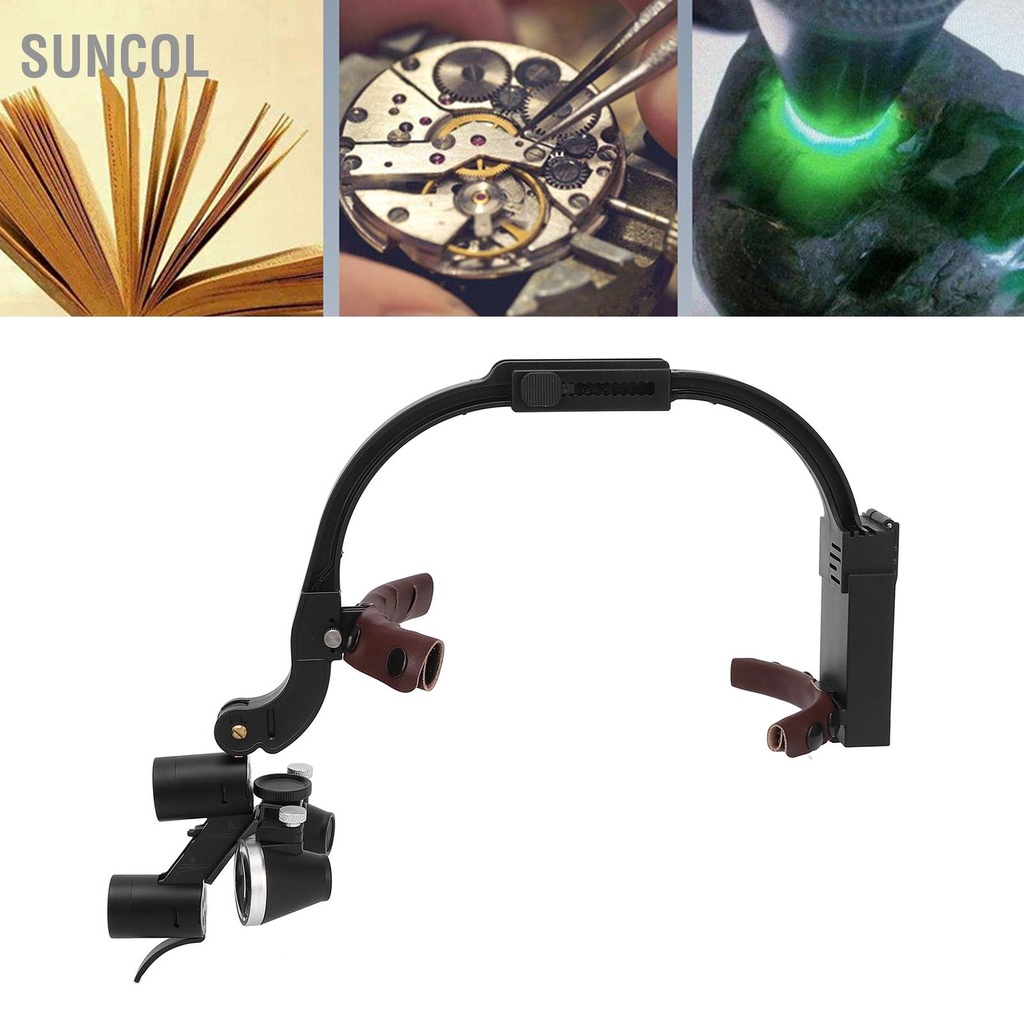 SUNCOL Kính lúp gắn đầu 2 5x đa năng dùng cho phẫu thuật 100‑240V