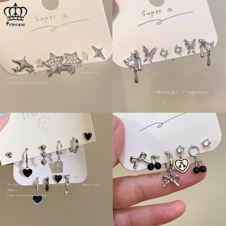 Y2k Bông Tai Hình Bướm Ngôi Sao Trái Tim Pha Lê zircon Ngọc Trai Phụ Kiện Trang Sức Dành Cho Nữ