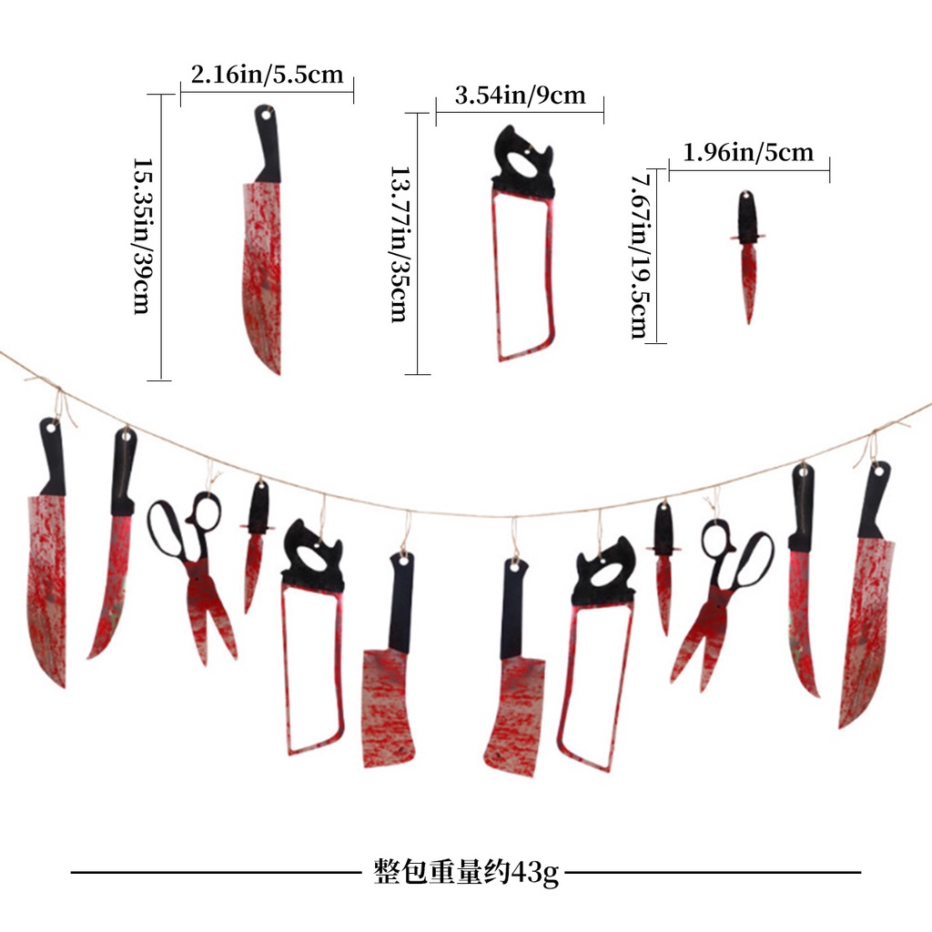 Cờ Treo Trang Trí halloween Hình Ma Quỷ / Dao / Hoa