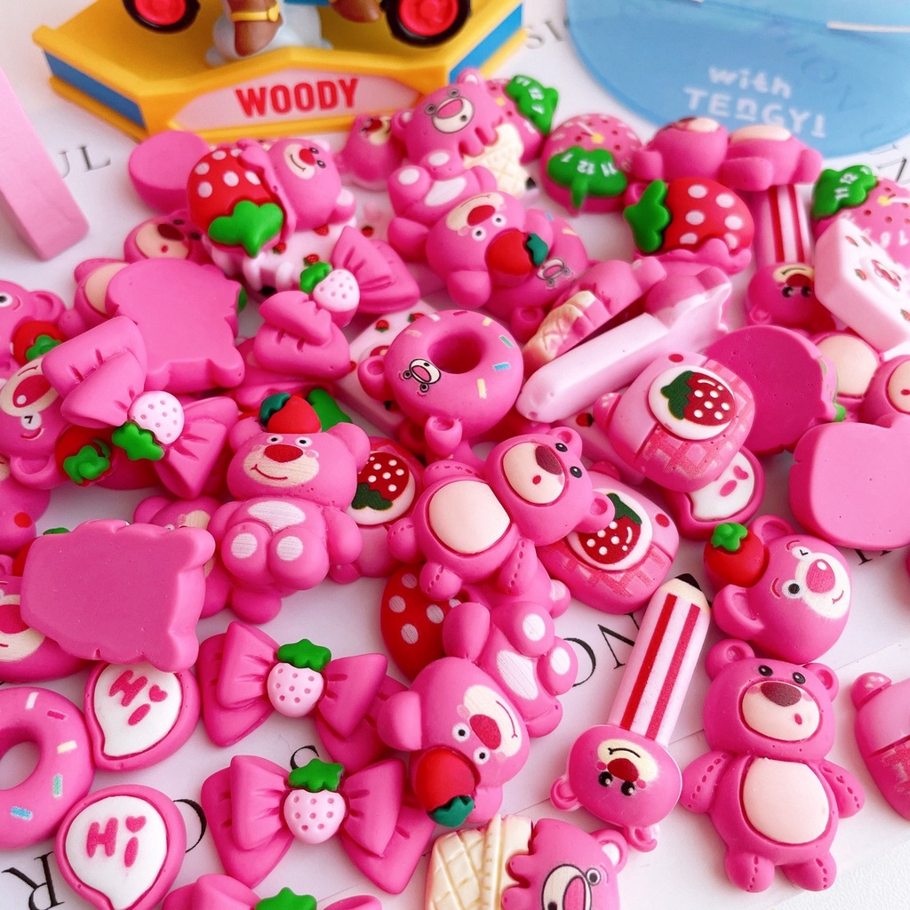 Sticker nổi 3D hình gấu dâu lotso dễ thương trang trí ly, bình nước