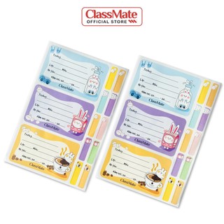 Nhãn vở có keo dán sẵn classmate rabbit chất liệu giấy bóng nổi bật, bám dính tốt 15 cái/túi cl-nt230