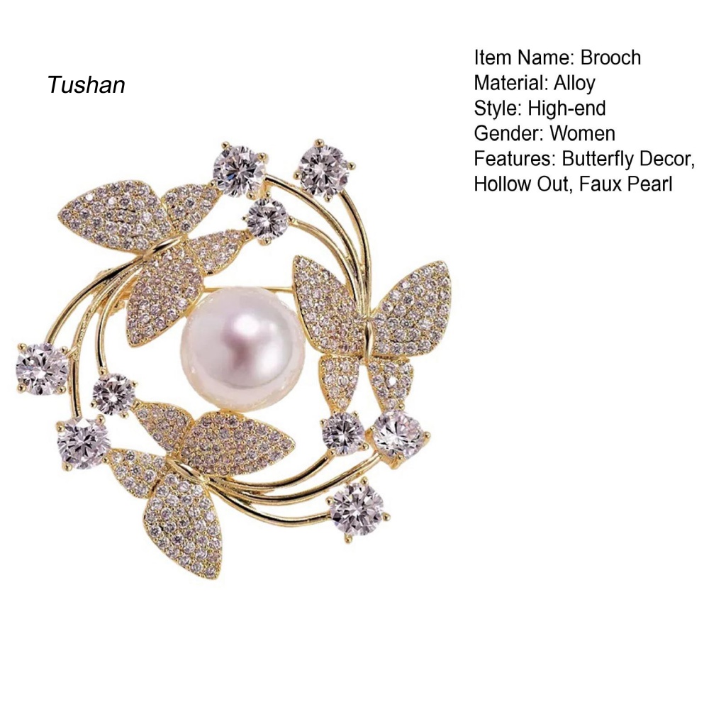 Ghim Cài Áo Hình Tròn Đính Ngọc Trai Nhân Tạo Thời Trang Cho Nữ