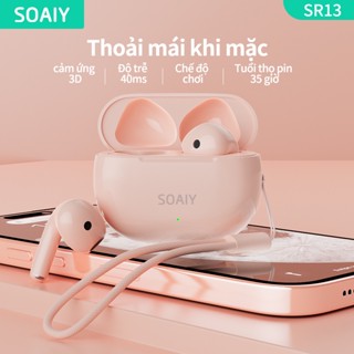 Tai nghe chơi game SOAIY SR13 TWS không dây bluetooth V5.3/độ trễ thấp chống nước sạc nhanh khử tiếng ồn mic tích hợp