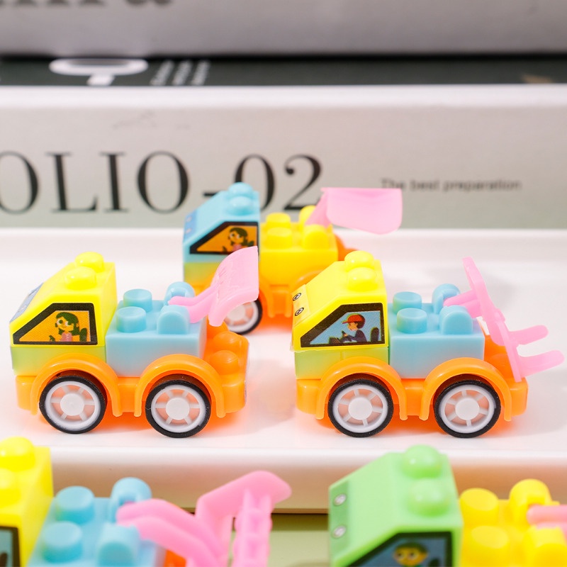 Bộ Đồ Chơi Lắp Ráp Xe Buýt Hoạt Hình mini Dễ Thương Sáng Tạo Cho Bé