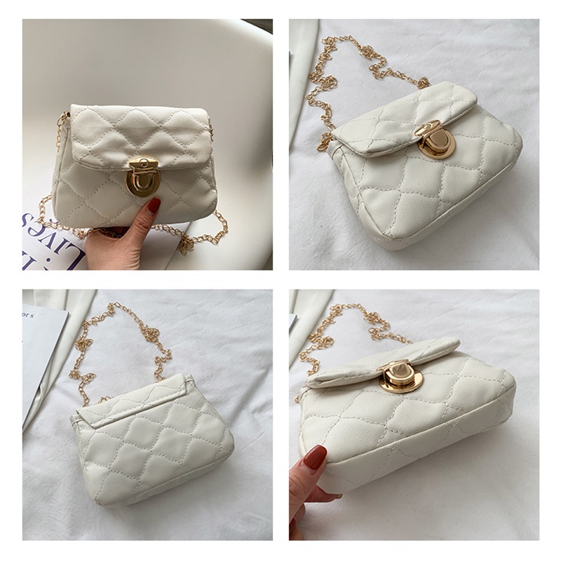 MOUSSON Túi Đeo Chéo Hình Vuông Cỡ Nhỏ Phối Dây Đeo Sợi Xích Thời Trang Sang Trọng Cho Nữ