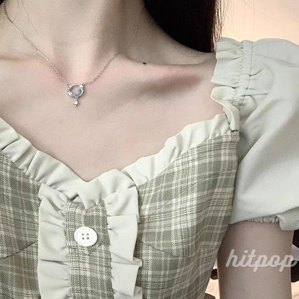 Vòng cổ Mặt Trăng Sao Đính Đá Pha Lê Thời Trang Cho Nữ