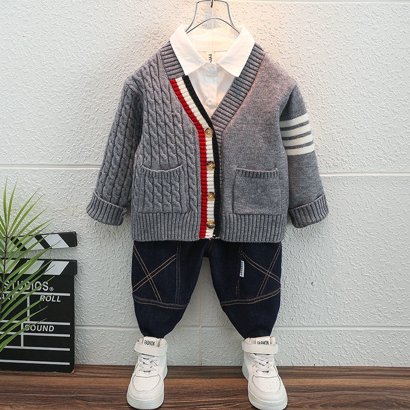 Áo sweater Cổ Chữ v Thiết Kế Mới Thời Trang Mùa Thu Dành Cho Bé Trai