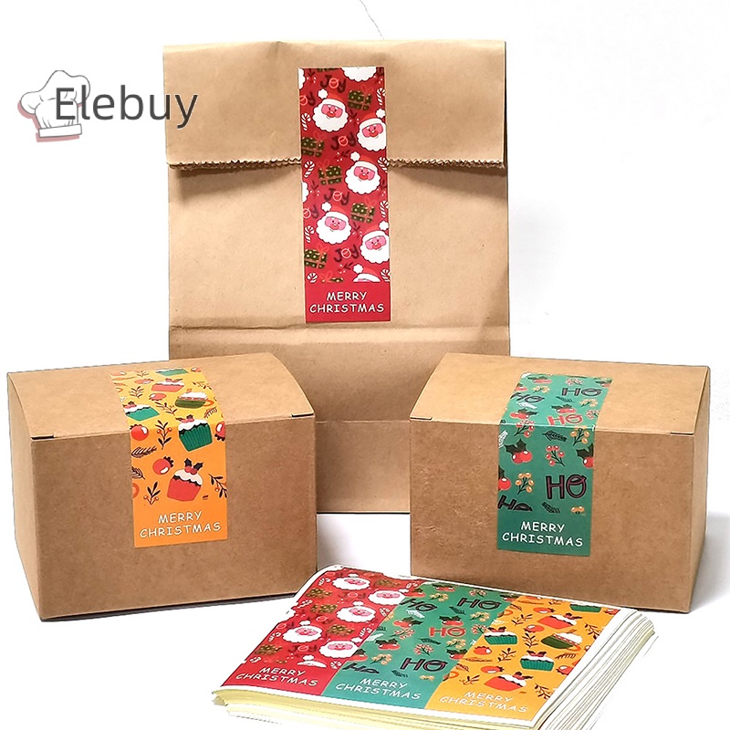 Bộ 90 miếng dán ELEBUY 6 phong cách chủ đề Giáng sinh trang trí đa năng