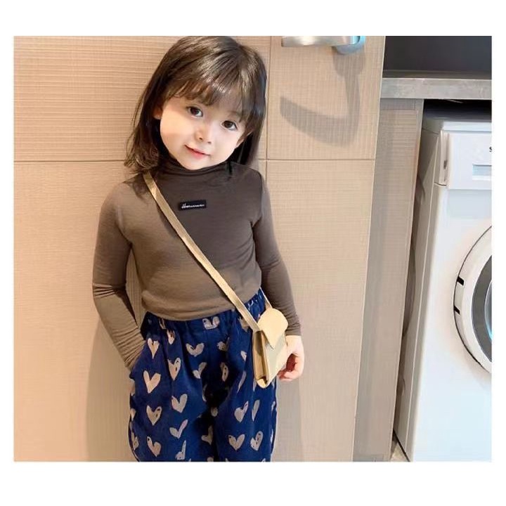 Áo Thun Cổ Lọ Màu Sắc Thời Trang Thu Đông Cho Bé Gái