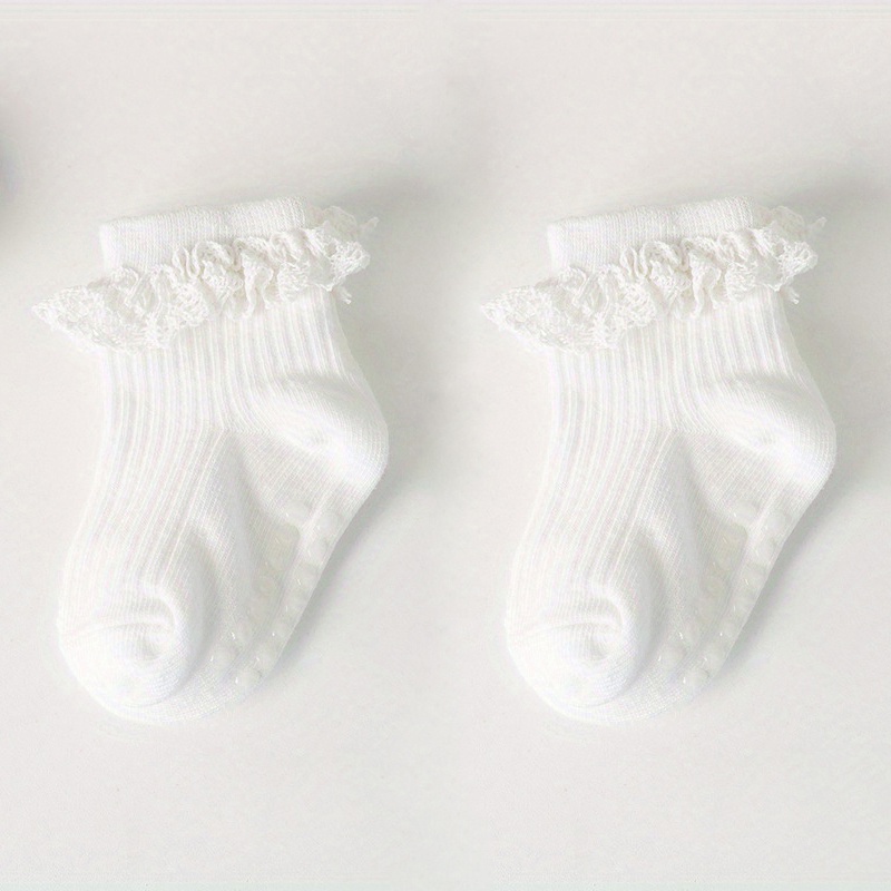 Đôi Vớ Ren Hoa Dễ Thương Cho Bé Gái 0-6 Tháng Tuổi: cotton Pha Thoáng Khí Thoải Mái Cho Bé Gái