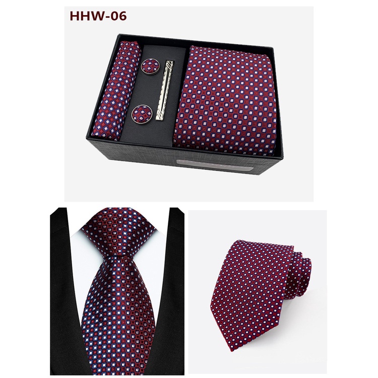Efan set Cà Vạt 8cm + Hộp Quà Tặng Trang Trọng Cho Nam