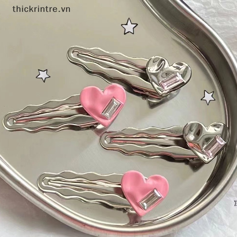 Set 7 Kẹp Tóc Kim Loại Hình Ngôi Sao / Trái Tim Xinh Xắn y2k vn