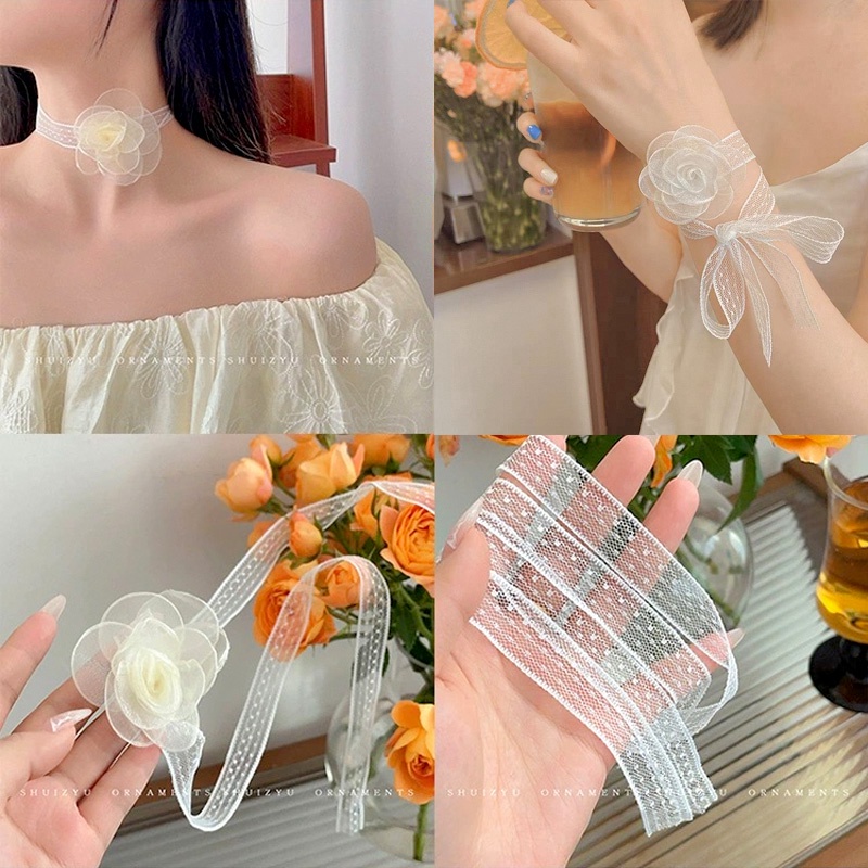 Băng Đô Ren Hoa Trắng Phong Cách Hàn Quốc Thời Trang Cho Nữ