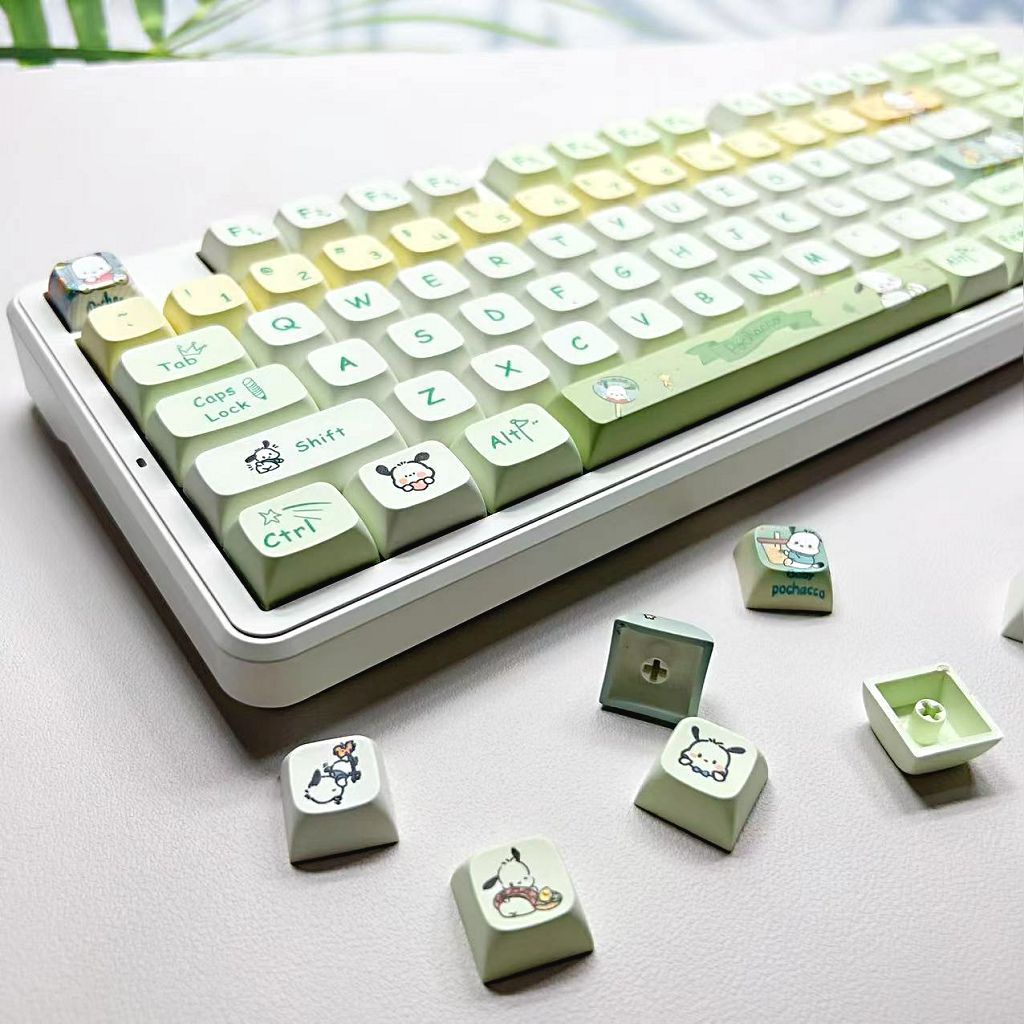 Keycap chó Pacha, chiều cao MOA, 140 phím, quá trình thăng hoa PBT, keycap bàn phím gió dễ thương
