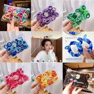 Set 50 / 100 dây chun buộc tóc nhiều màu cho bé gái