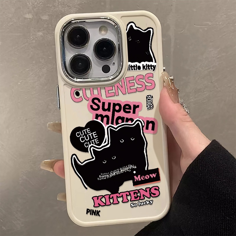 Silicone Ốp Điện Thoại Silicon Dẻo Hình Mèo Đen Đáng Yêu Cho iphone 15 14 13 12 11 pro max xs x xr 8 + 7 plus
