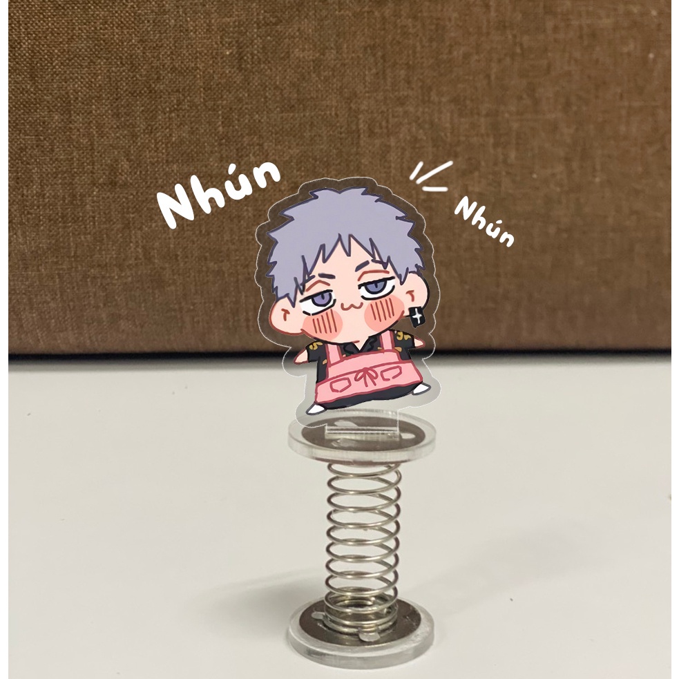 Mô Hình Standee  Lắc Lư Standee Lò Xo Tokyo Revengers Chibi Takemichi Mikey Draken Chất Liệu Acrylic Decor Bàn Học Tra