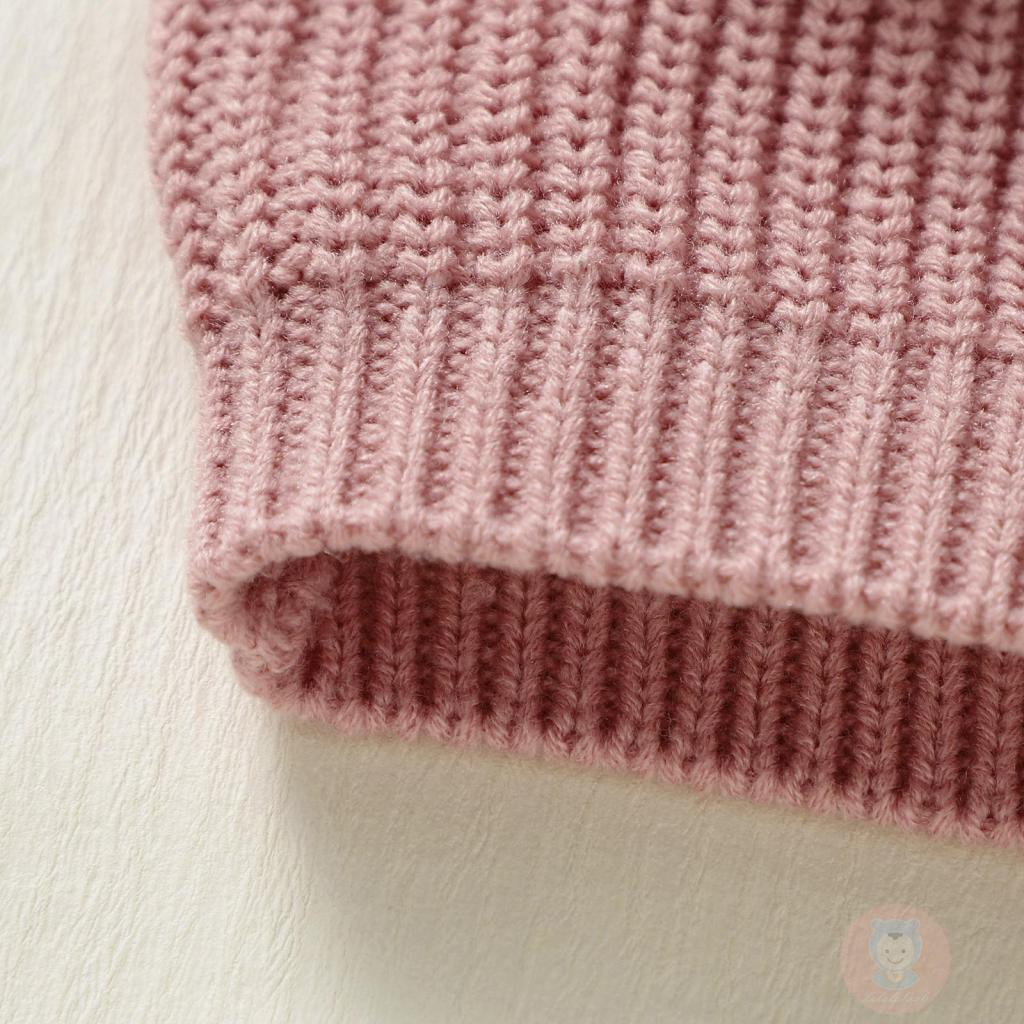 Laa6-áo sweater Dệt Kim Tay Dài Cổ Thuyền Ấm Áp Màu Sắc Tương Phản Cho Bé