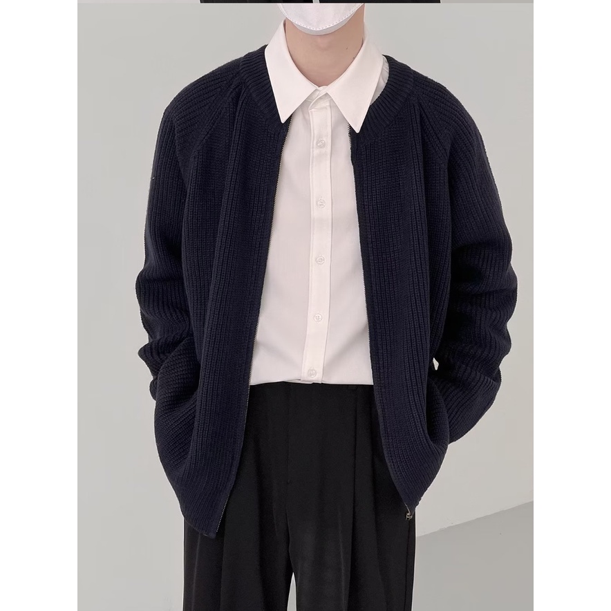 Áo khoác cardigan nam màu sắc đơn giản phong cách hàn quốc thời trang thu đông 2023