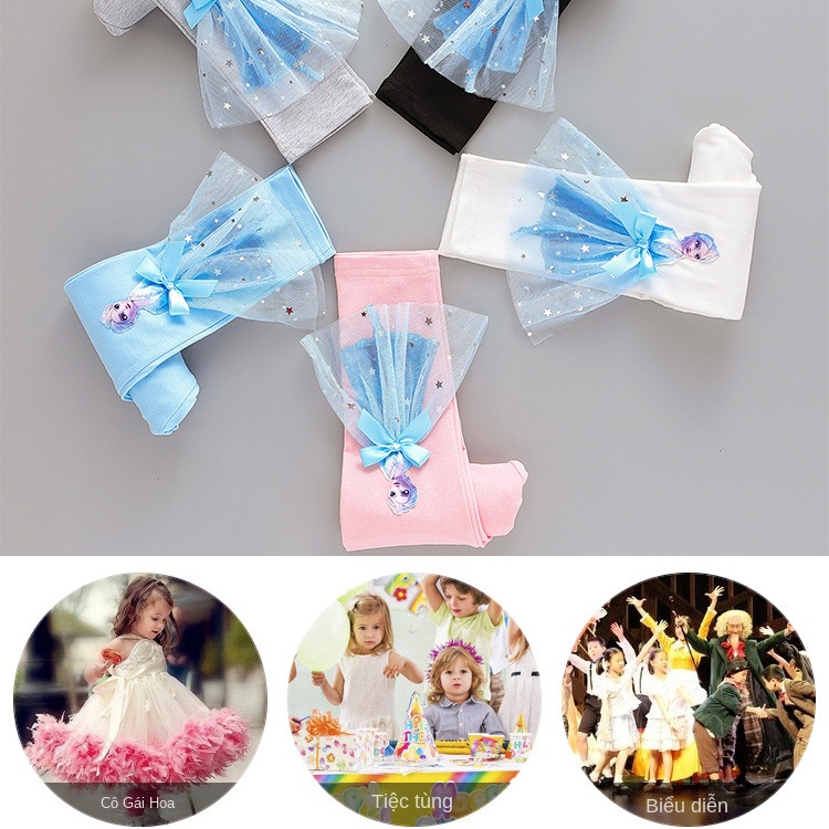 Quần cotton Dài In Hình Công Chúa elsa Dễ Thương Thời Trang Mùa Thu 2023 Cho Bé Gái 2-8 Tuổi