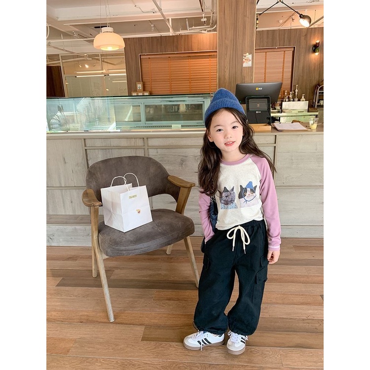 Áo Thun cotton Tay Dài Hở Vai Nhiều Màu Sắc Thời Trang Mùa Xuân Dành Cho Bé Gái