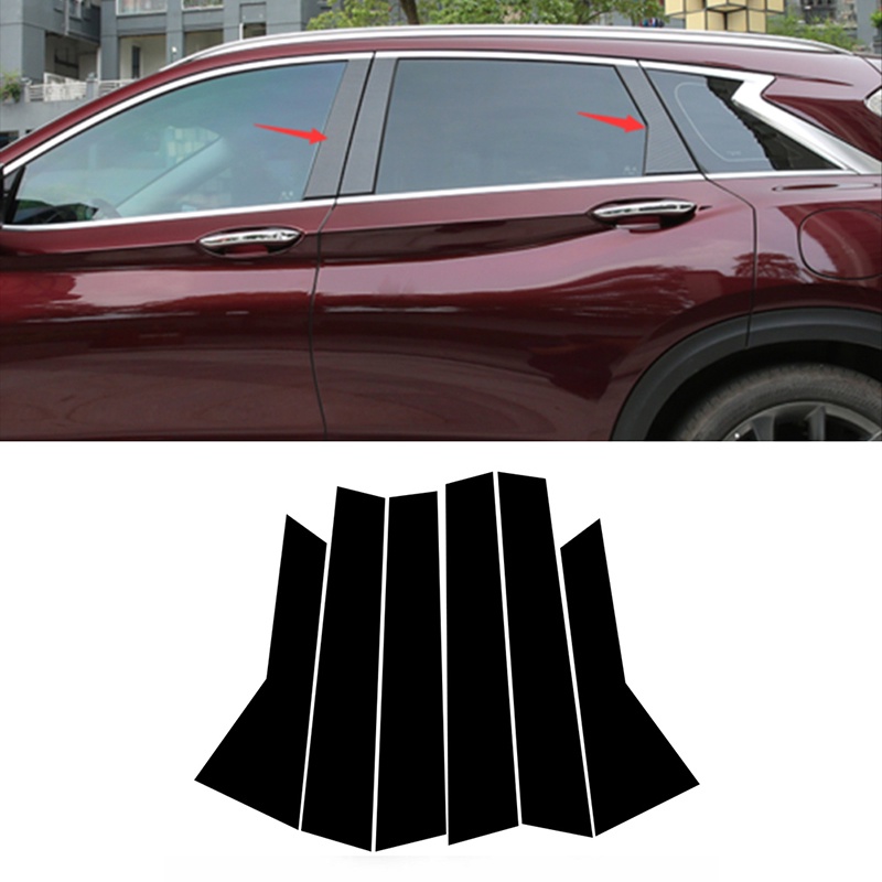 Cửa Xe Trụ Cột Bài Cho Infiniti QX55 QX50 2019- 2023 Bóng Đen Cửa Sổ Viền Bao BC Cột Miếng Dán