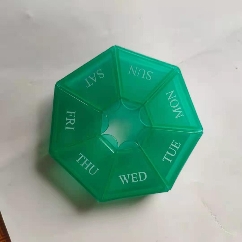 Weekly Pill Organizer Clear 7-Sided Pill Reminder Vitamin Tablet Storage Case