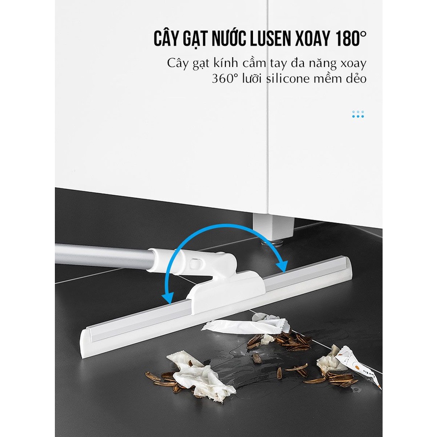 Cây gạt nước lau kính silicon đa năng khớp xoay 180° cán nhôm cao cấp 75-125cm